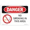 Signmission OSHA Danger Sign, No Smoking In This Area, 10in X 7in Decal, 7" W, 10" L, Landscape OS-DS-D-710-L-1471 - alternate 1
